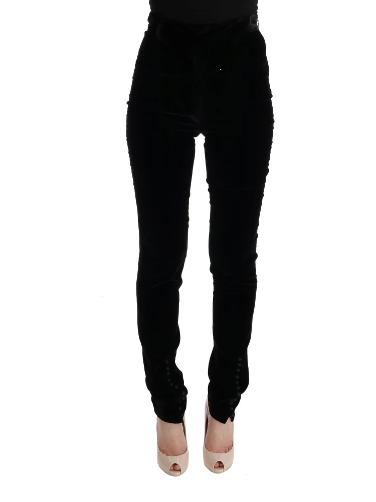 Black Velvet Slim Fit Pants