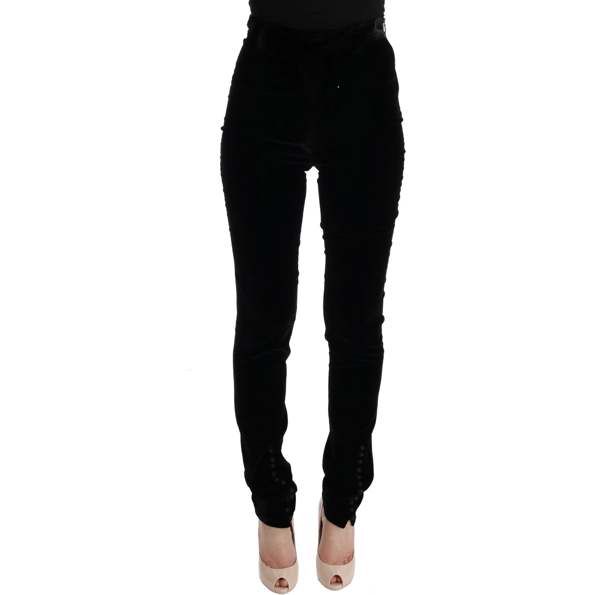 Black Velvet Slim Fit Pants