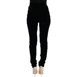 Black Velvet Slim Fit Pants