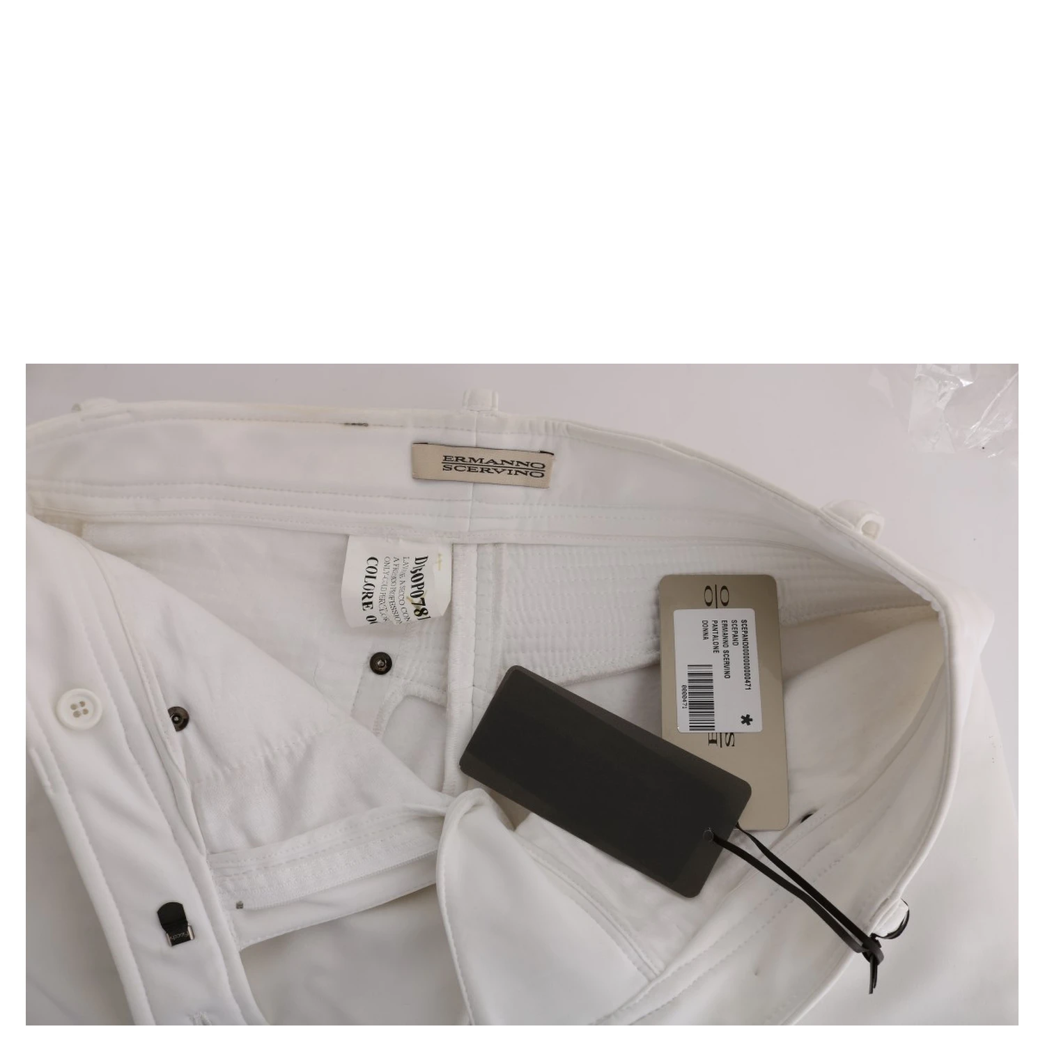 White Cotton Slim Fit Casual Pants
