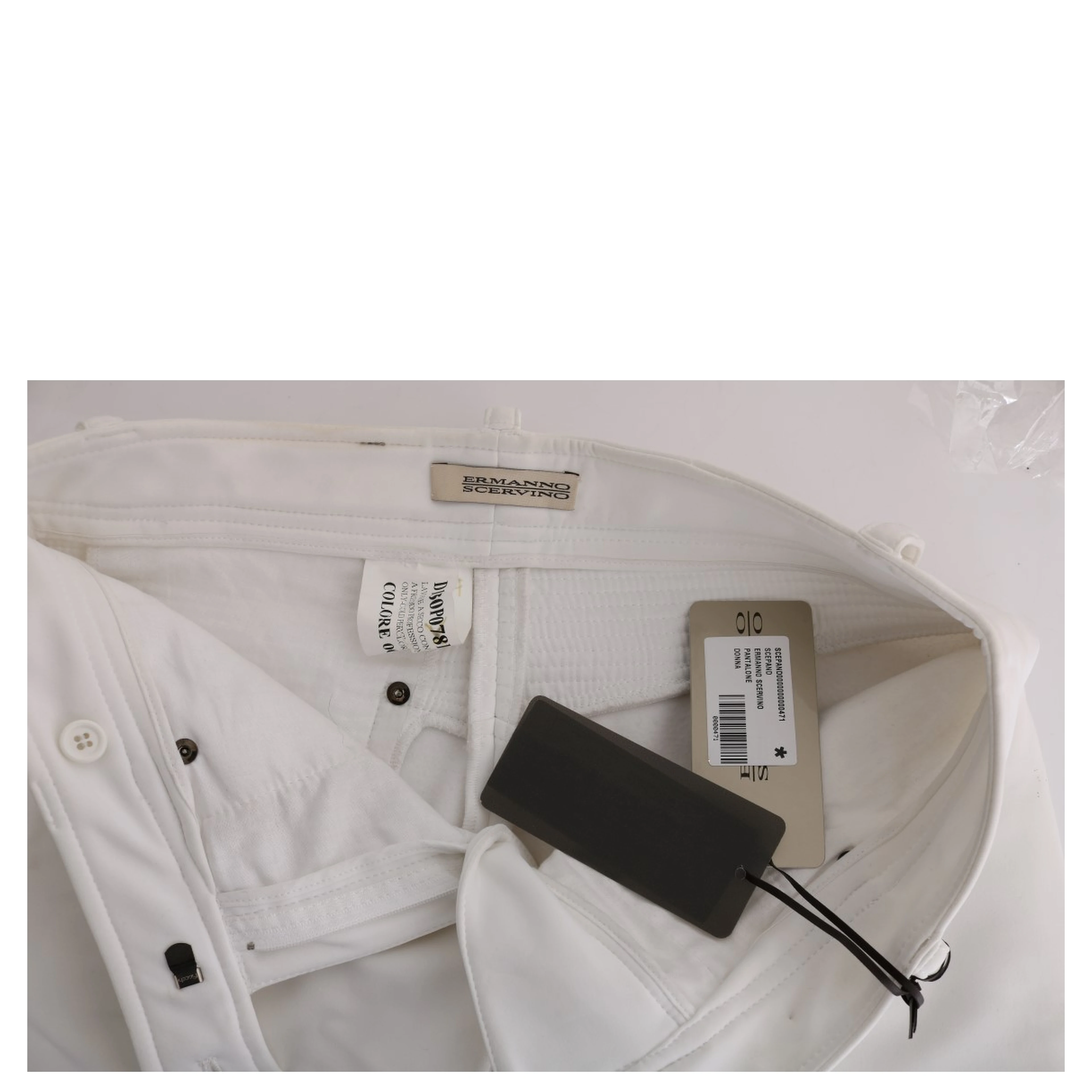 White Cotton Slim Fit Casual Pants
