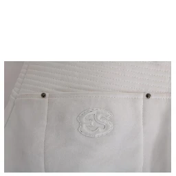 White Cotton Slim Fit Casual Pants