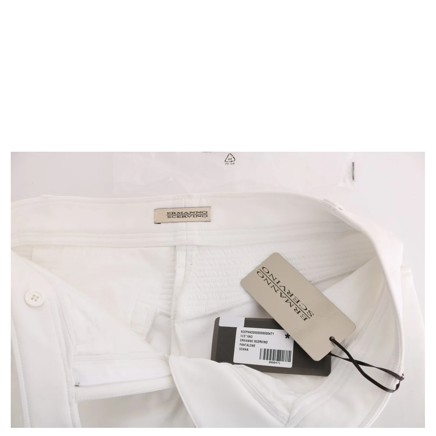 White Cotton Slim Fit Casual Pants