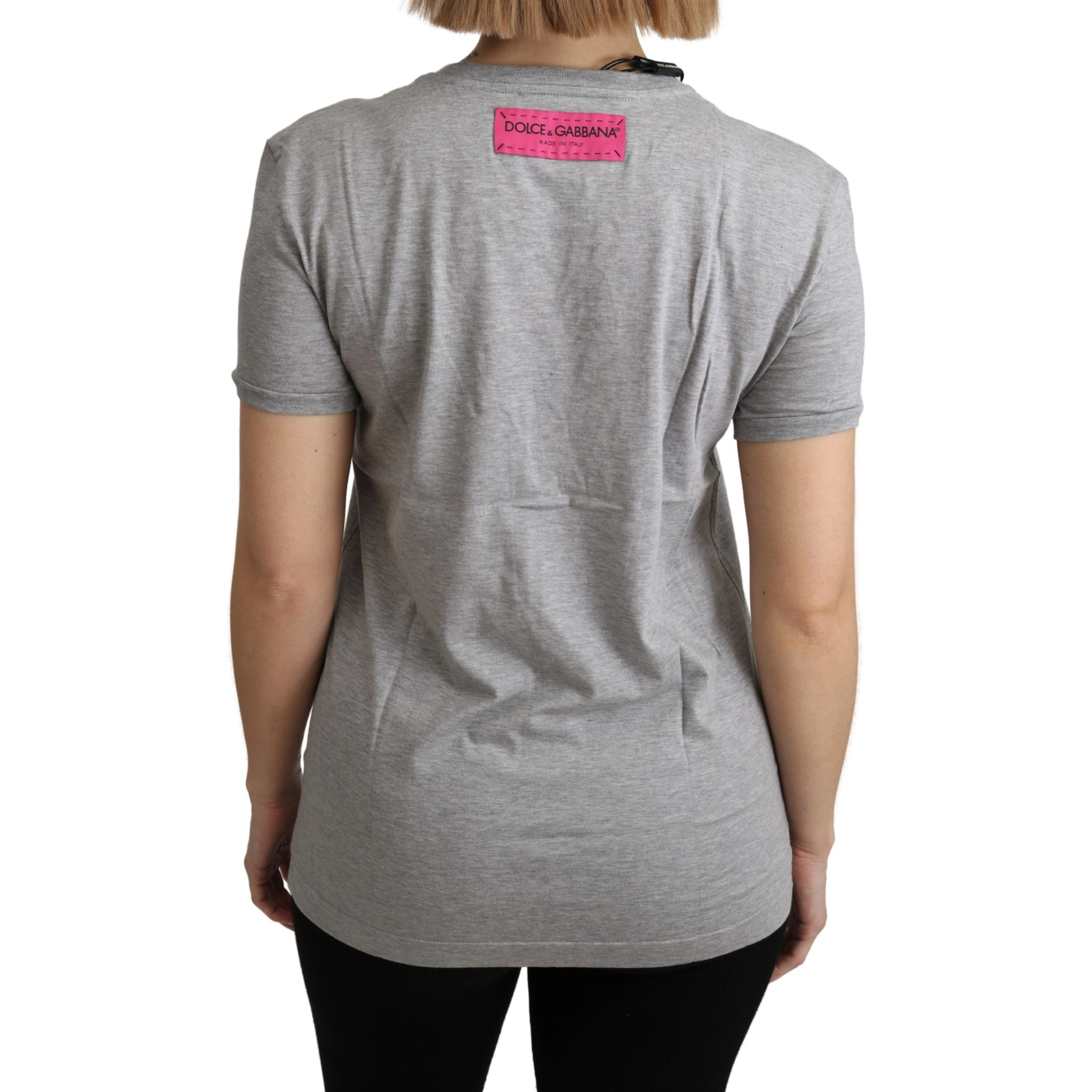 Gray Cotton Amore e Bellezza Top T-shirt