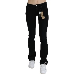 Black Low Waist Skinny Denim Cotton Jeans