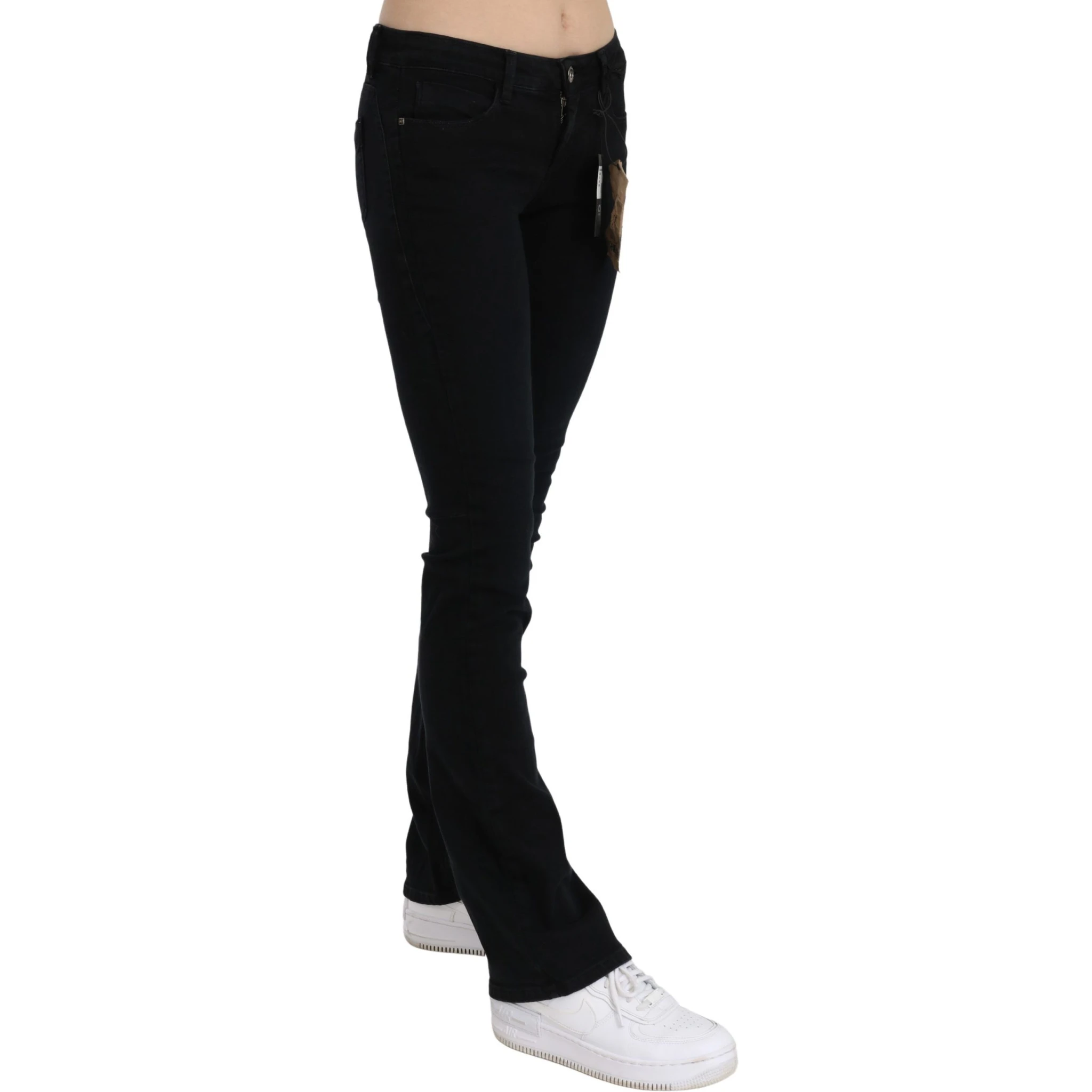 Black Low Waist Skinny Denim Cotton Jeans