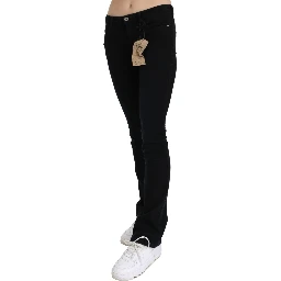 Black Low Waist Skinny Denim Cotton Jeans