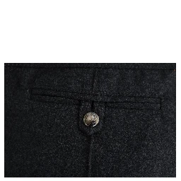 Gray Virgin Wool Skinny Casual Pants