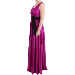 Pink Silk Stretch Shift Long Dress