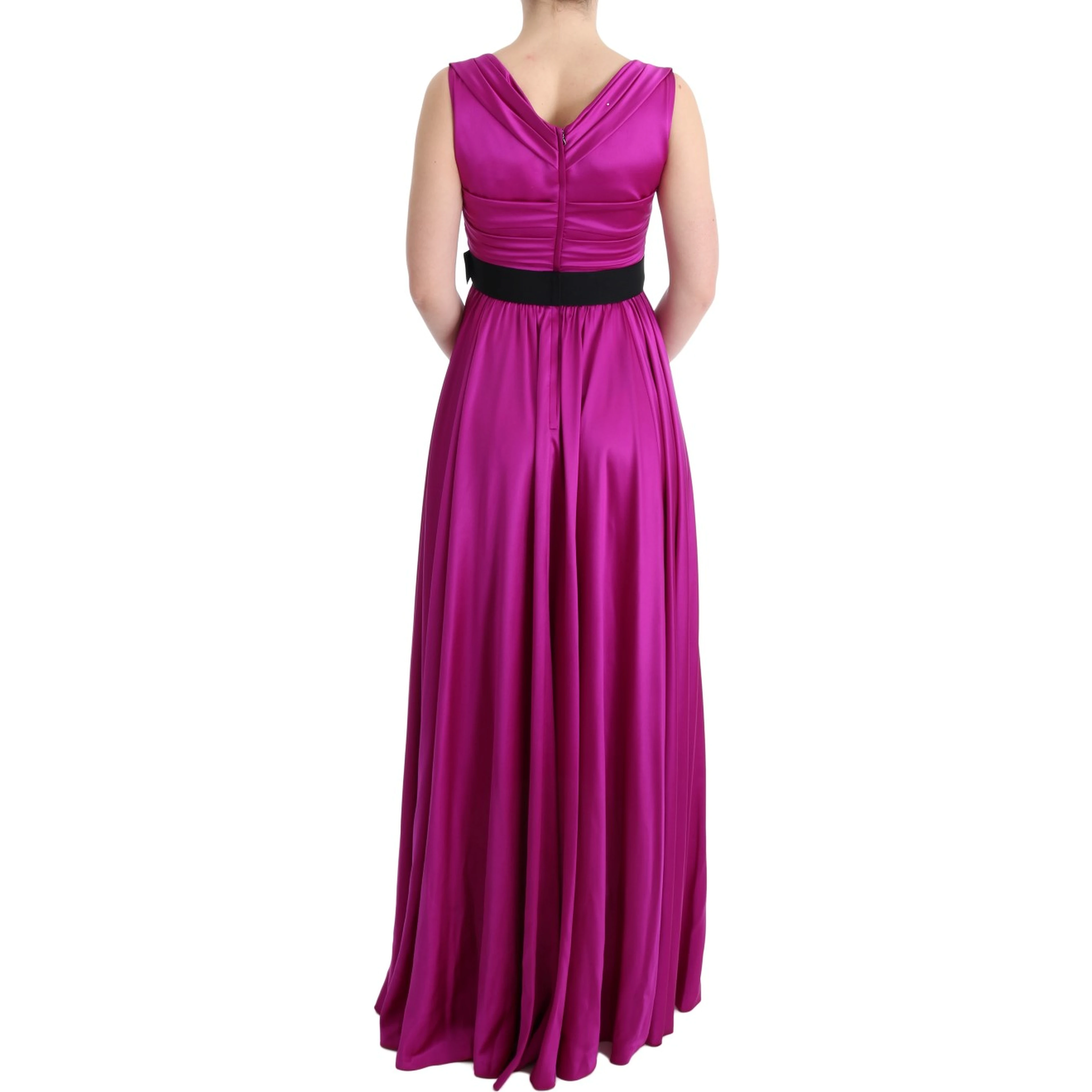 Pink Silk Stretch Shift Long Dress