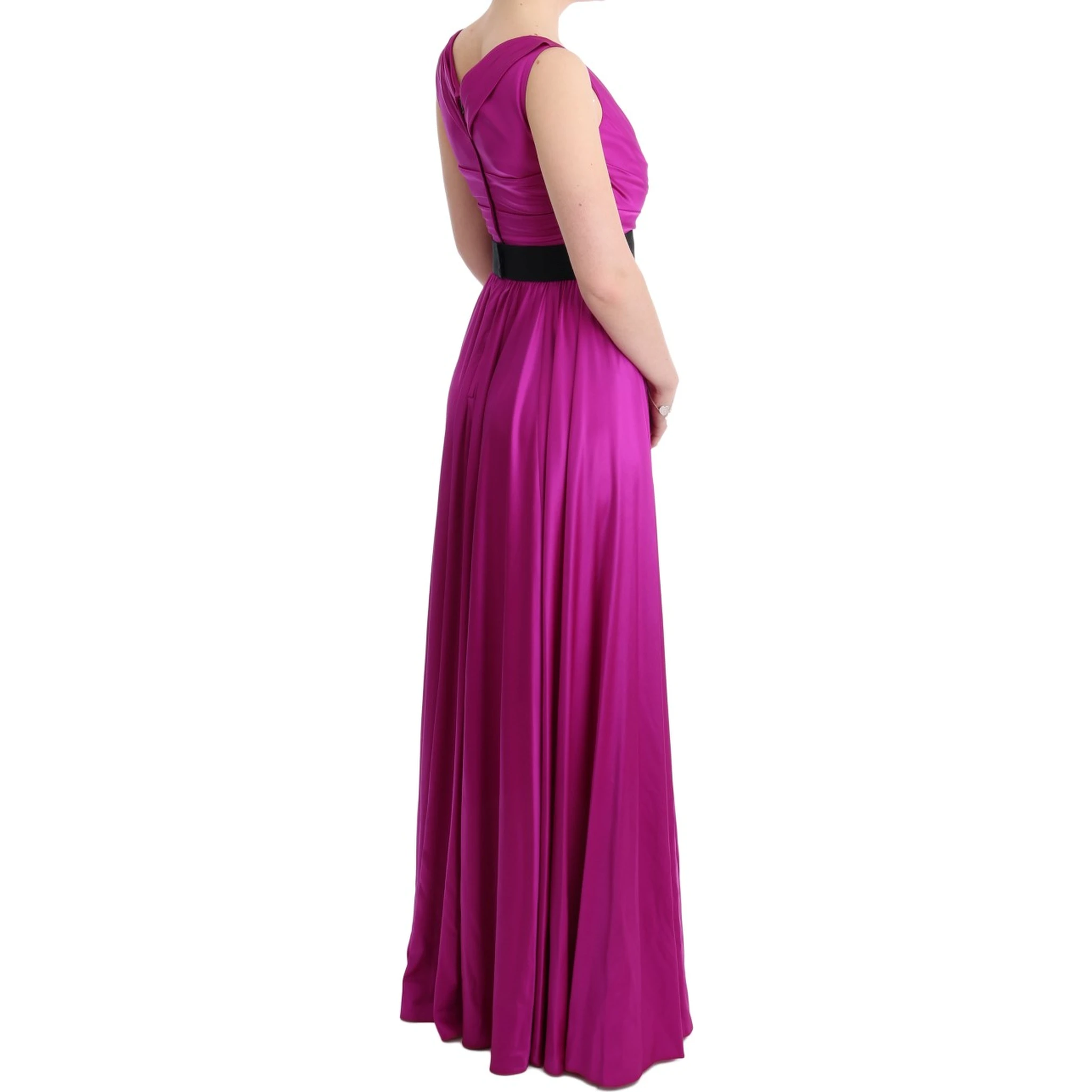 Pink Silk Stretch Shift Long Dress