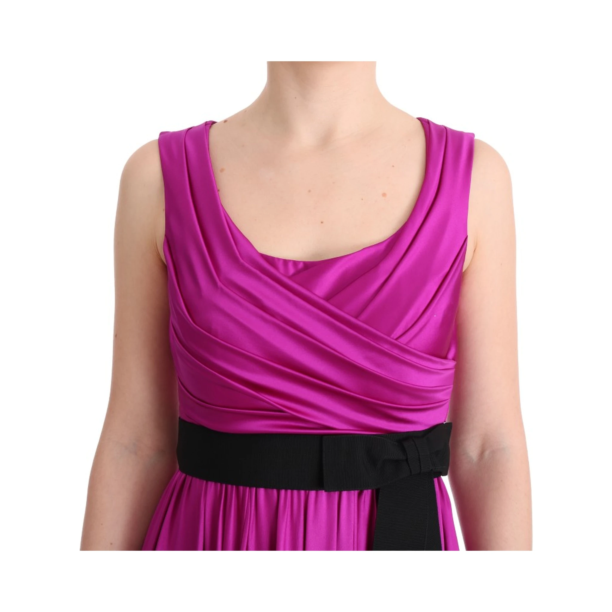 Pink Silk Stretch Shift Long Dress