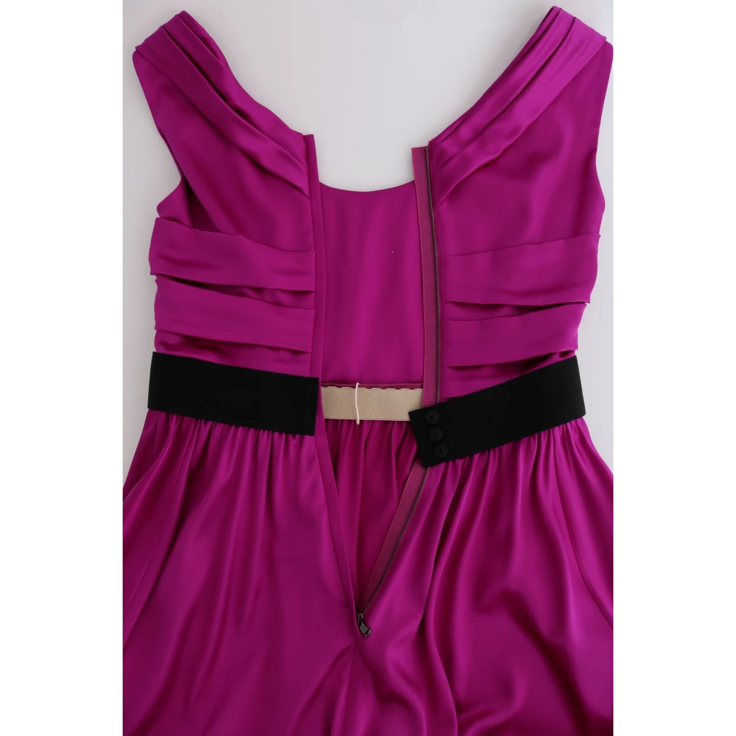 Pink Silk Stretch Shift Long Dress