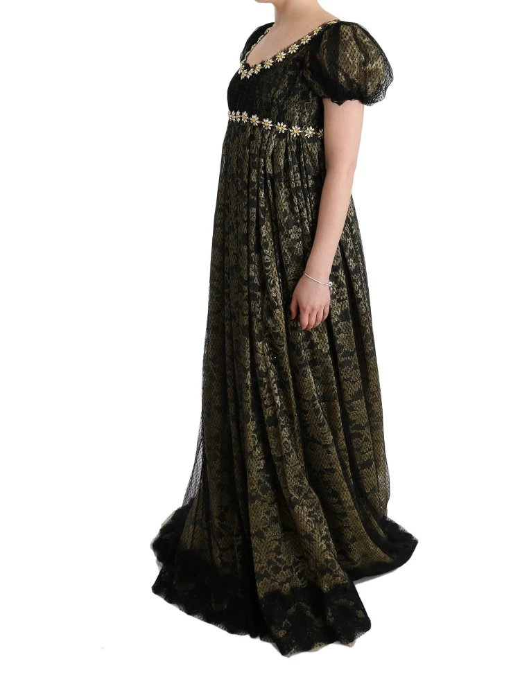 Black Yellow Crystal Lace Shift Dress alternative