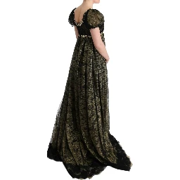 Black Yellow Crystal Lace Shift Dress