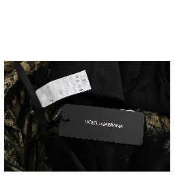 Black Yellow Crystal Lace Shift Dress