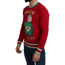 Red Wool Silk Pig of the Year Sweater