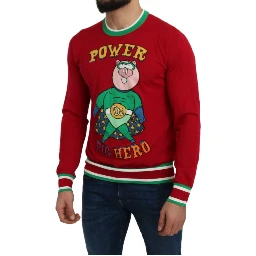 Red Wool Silk Pig of the Year Sweater