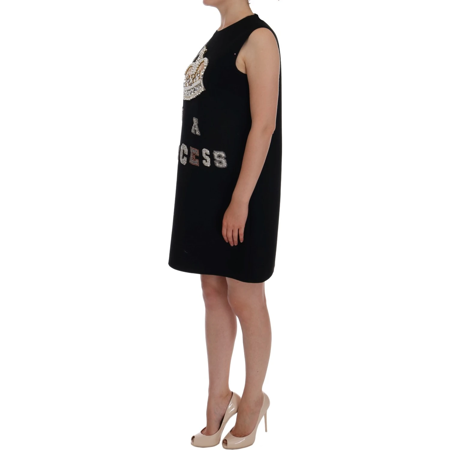 Black I AM A PRINCESS Crystal Shift Dress