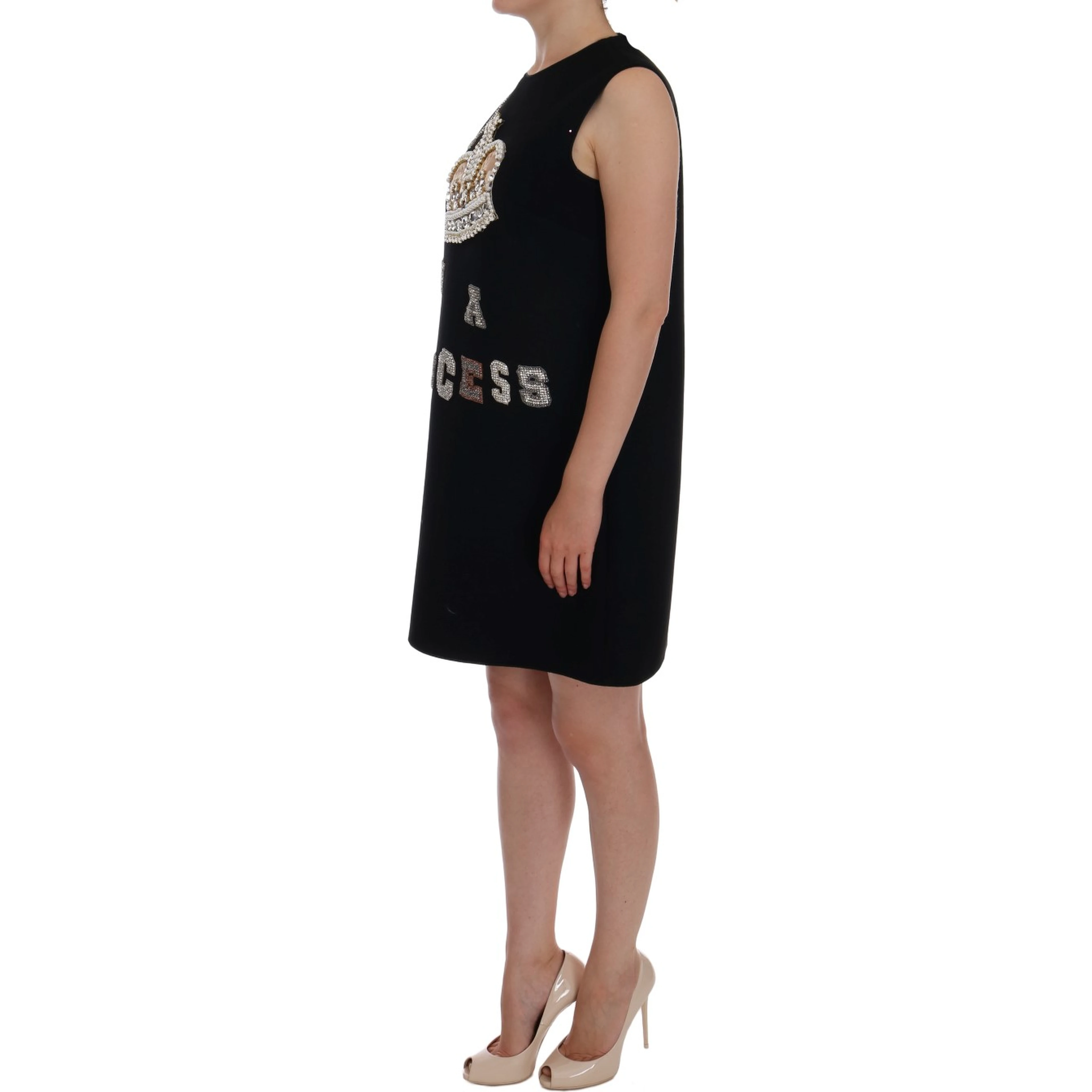 Black I AM A PRINCESS Crystal Shift Dress