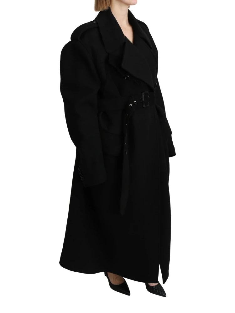 Virgin Wool Black Blazer Trenchcoat Jacket alternative
