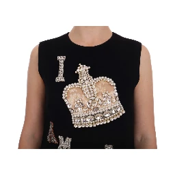 Black I AM A PRINCESS Crystal Shift Dress
