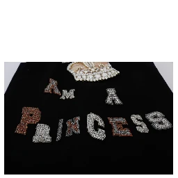 Black I AM A PRINCESS Crystal Shift Dress