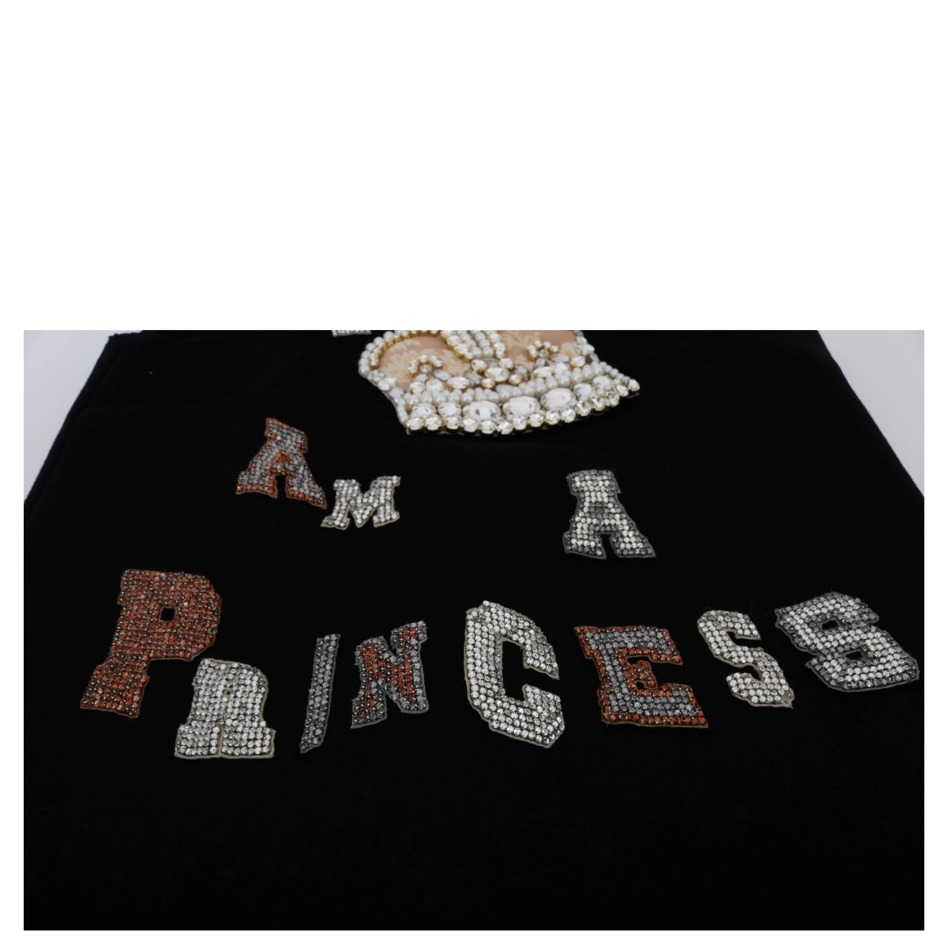 Black I AM A PRINCESS Crystal Shift Dress