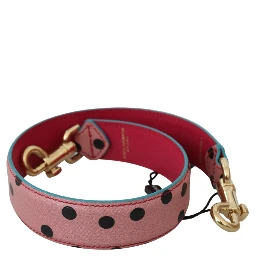 Pink Polka Dot Leather Shoulder Strap
