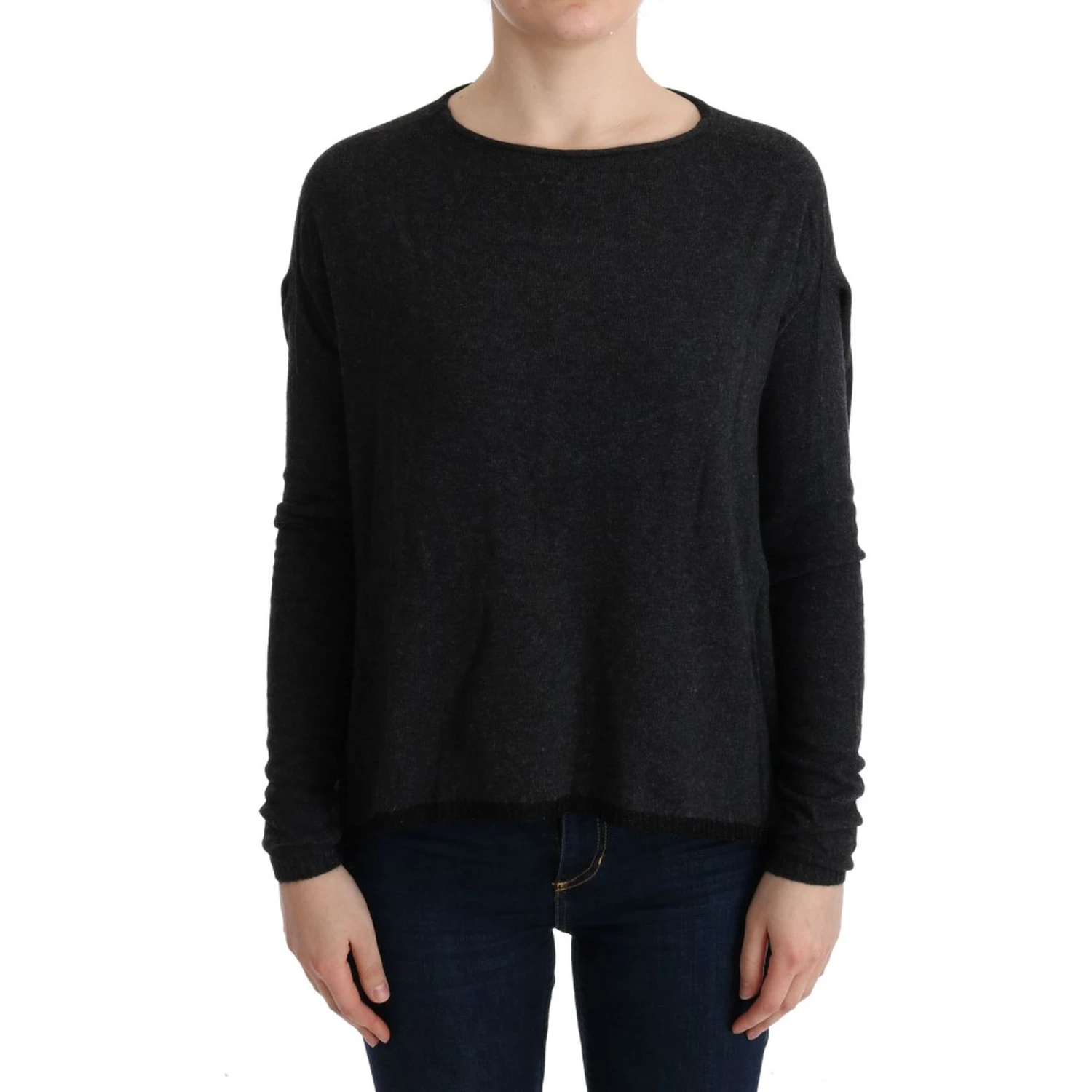 Gray Viscose Knitted Sweater