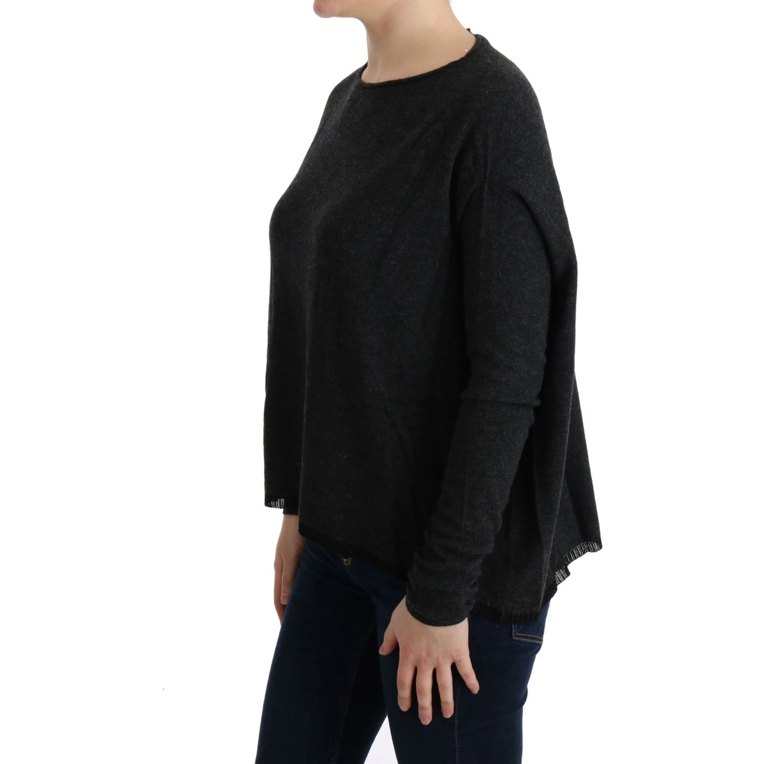 Gray Viscose Knitted Sweater