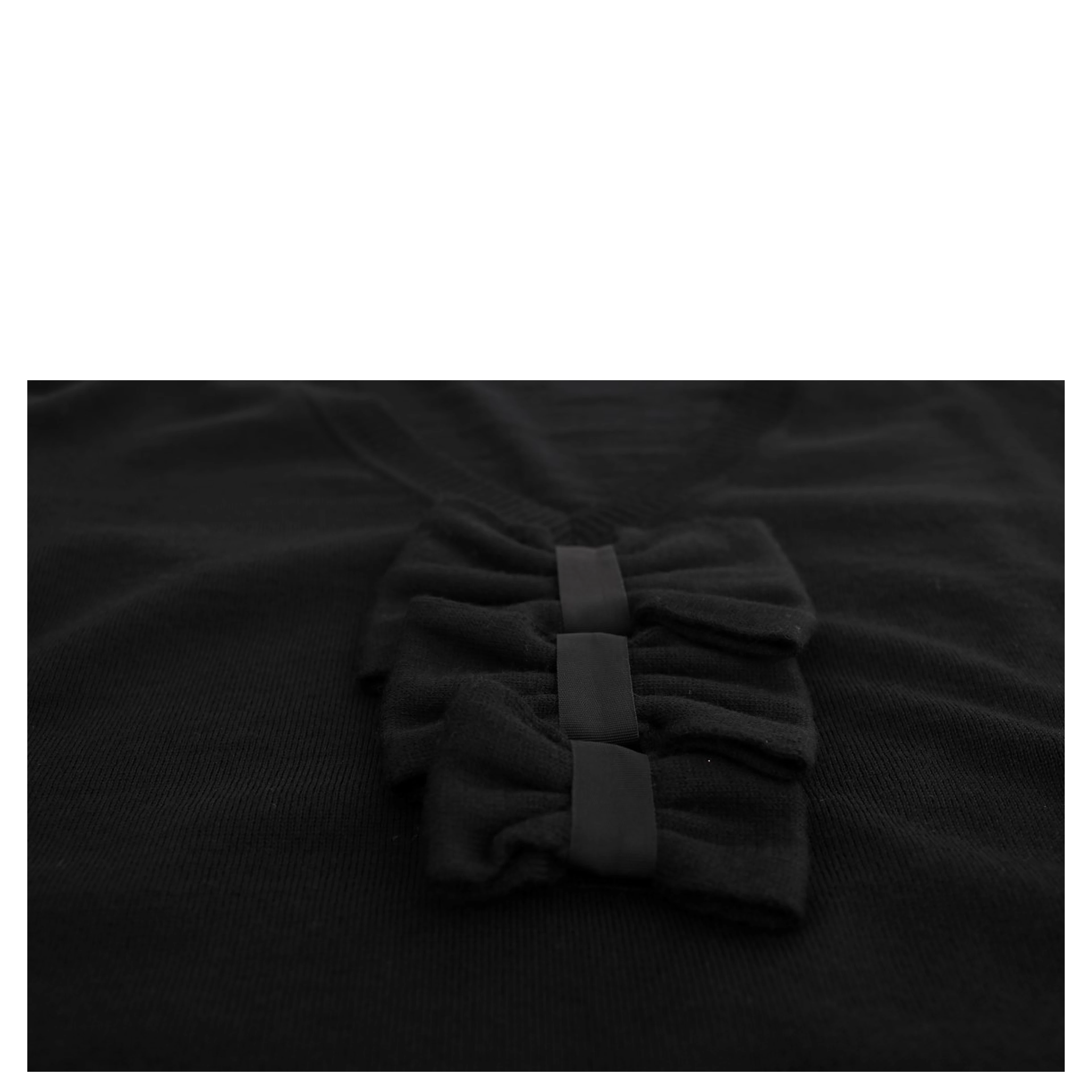 Black Wool Long Sleeve Shift Dress