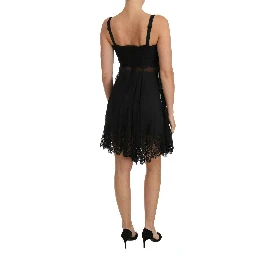 Black Silk Lace Dress Chemise Lingerie