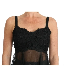 Black Silk Lace Dress Chemise Lingerie