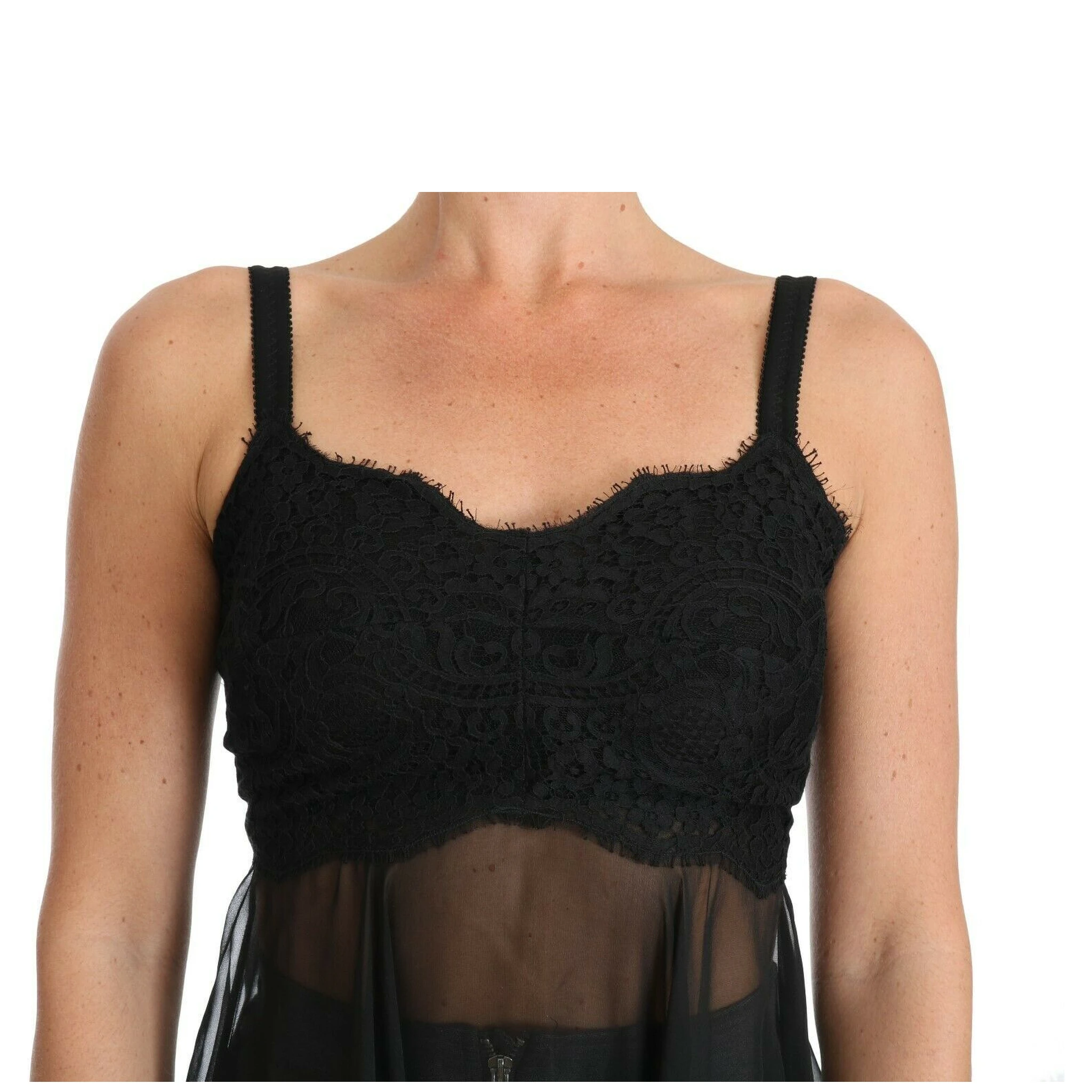 Black Silk Lace Dress Chemise Lingerie