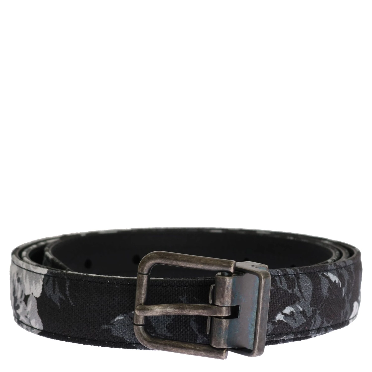 Black Cayman Linen Leather Belt