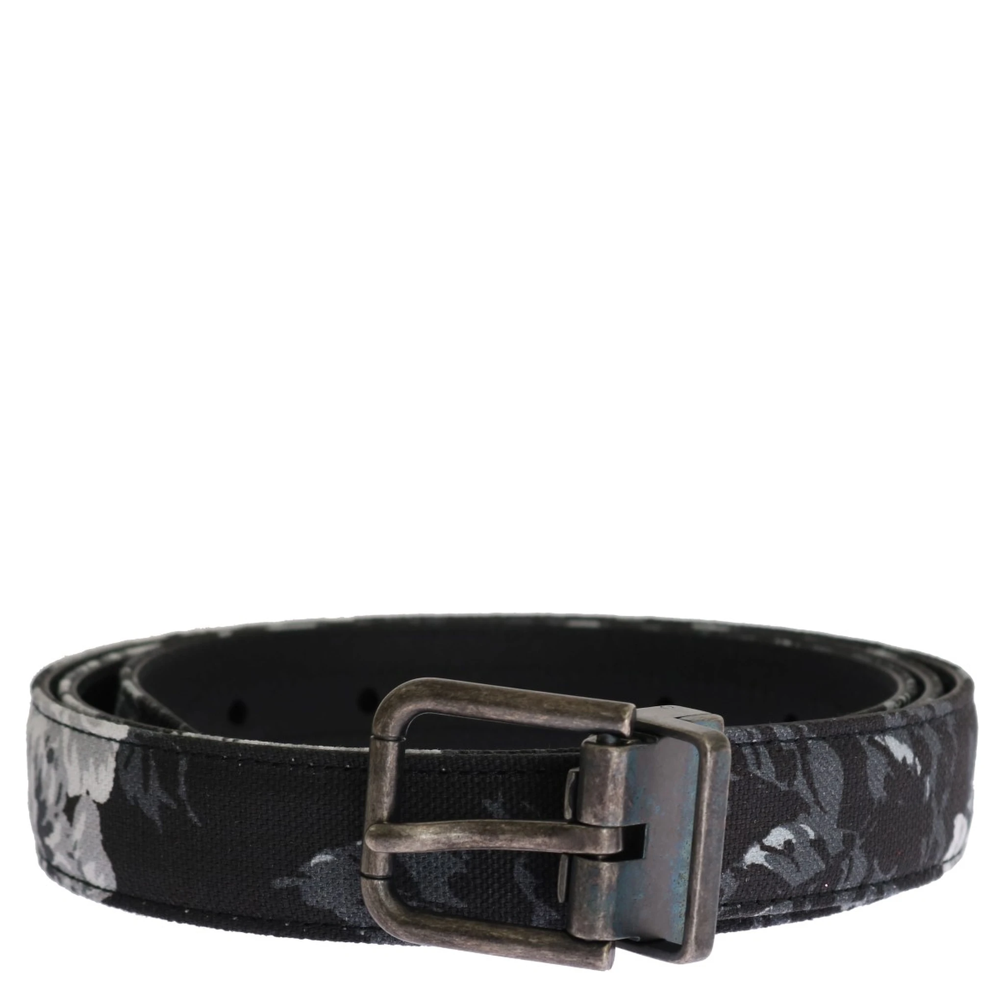 Black Cayman Linen Leather Belt