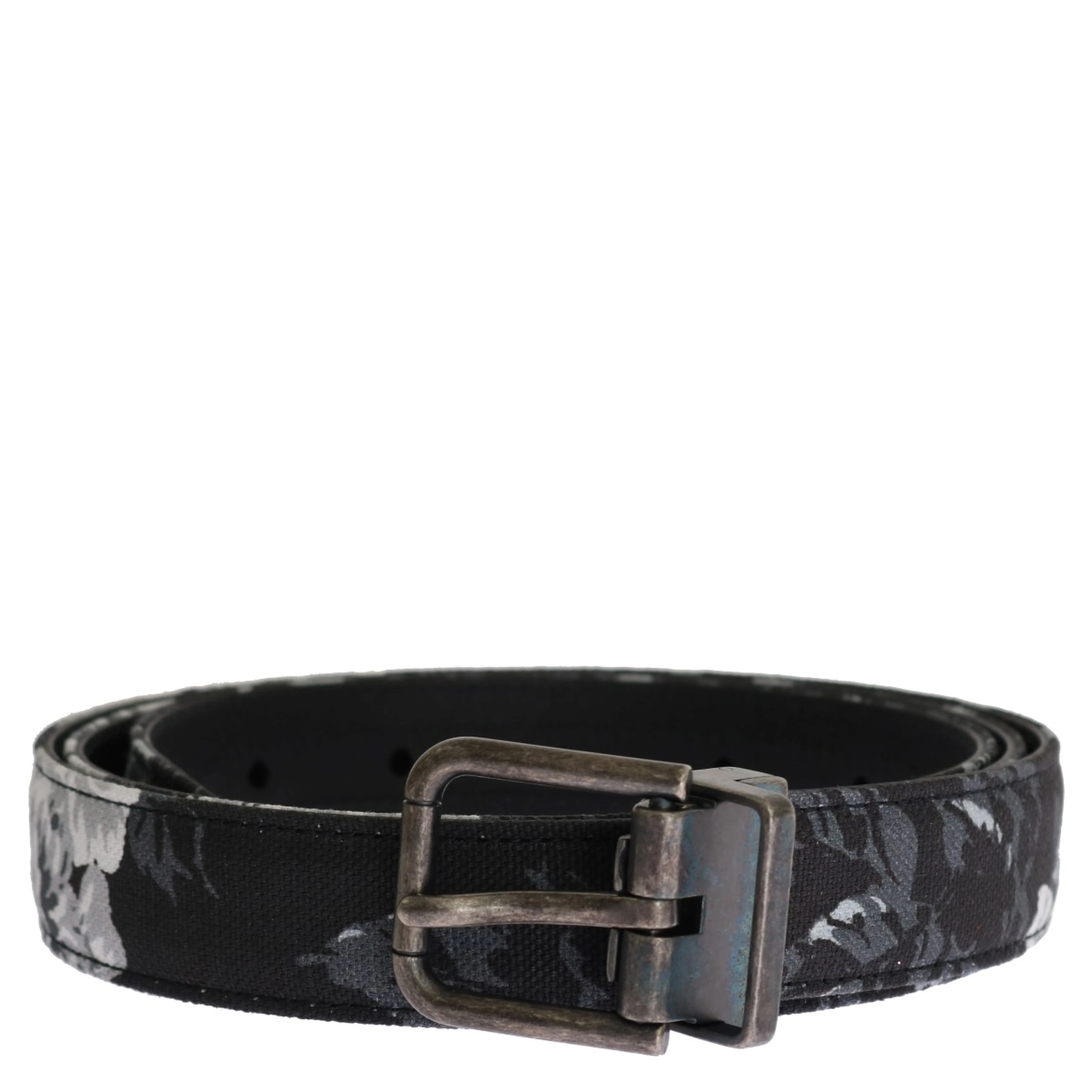 Black Cayman Linen Leather Belt
