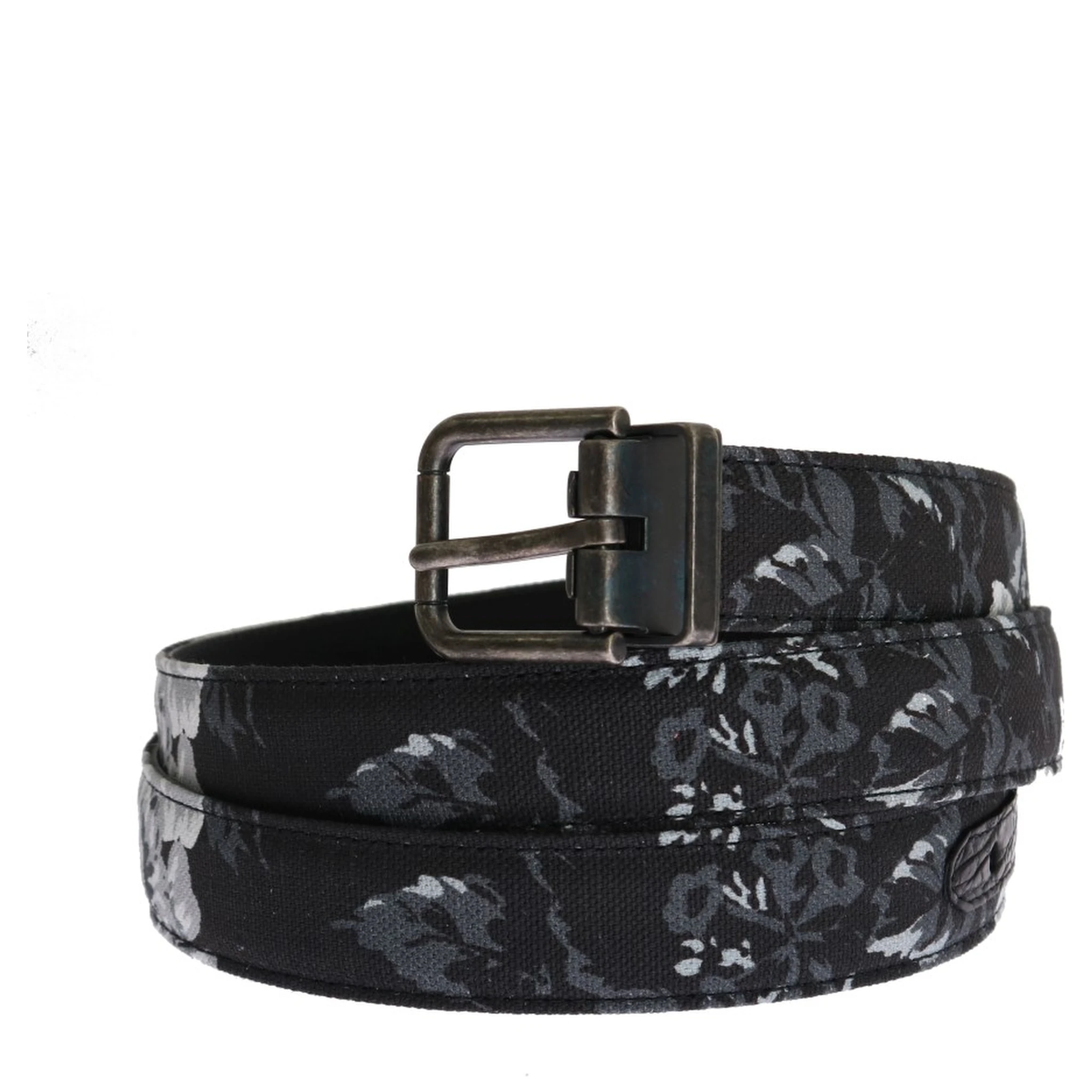 Black Cayman Linen Leather Belt