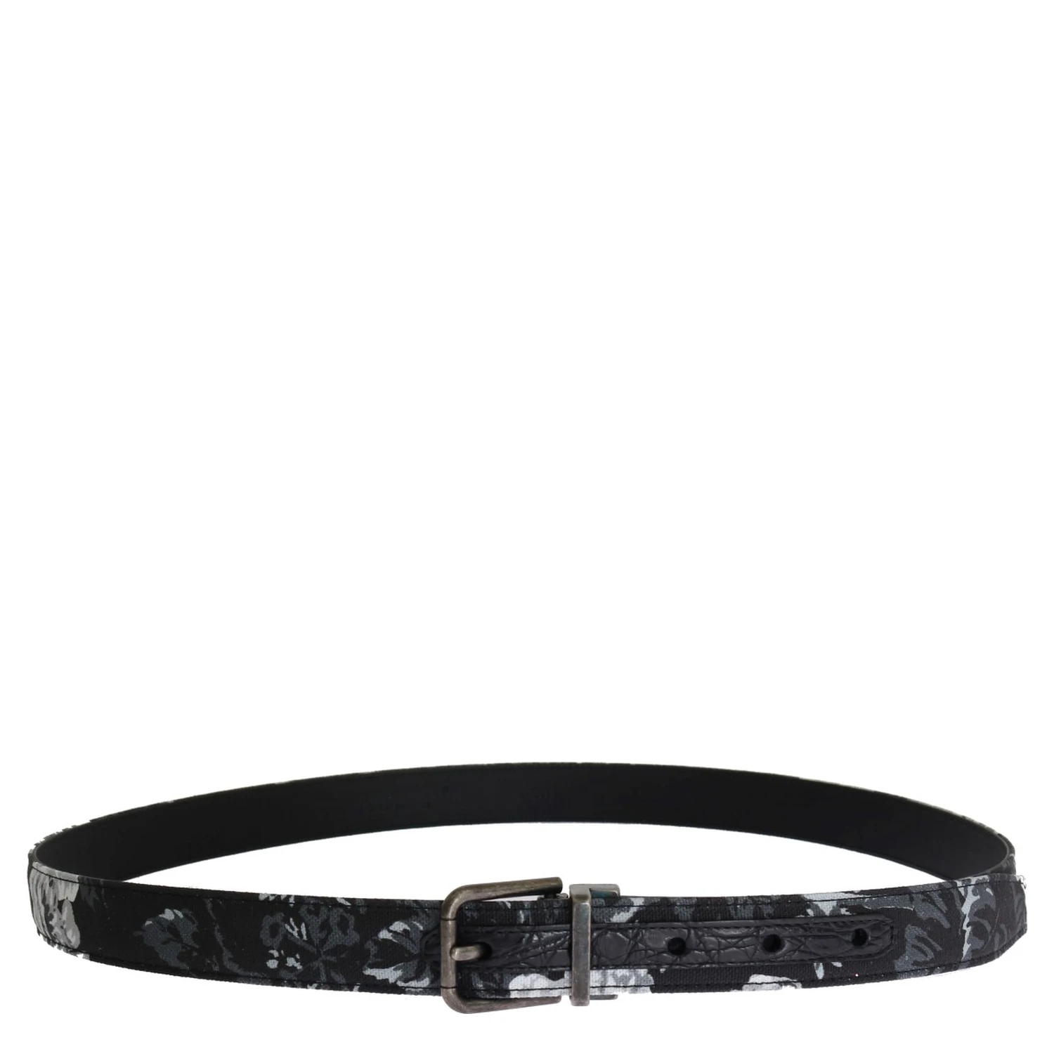 Black Cayman Linen Leather Belt