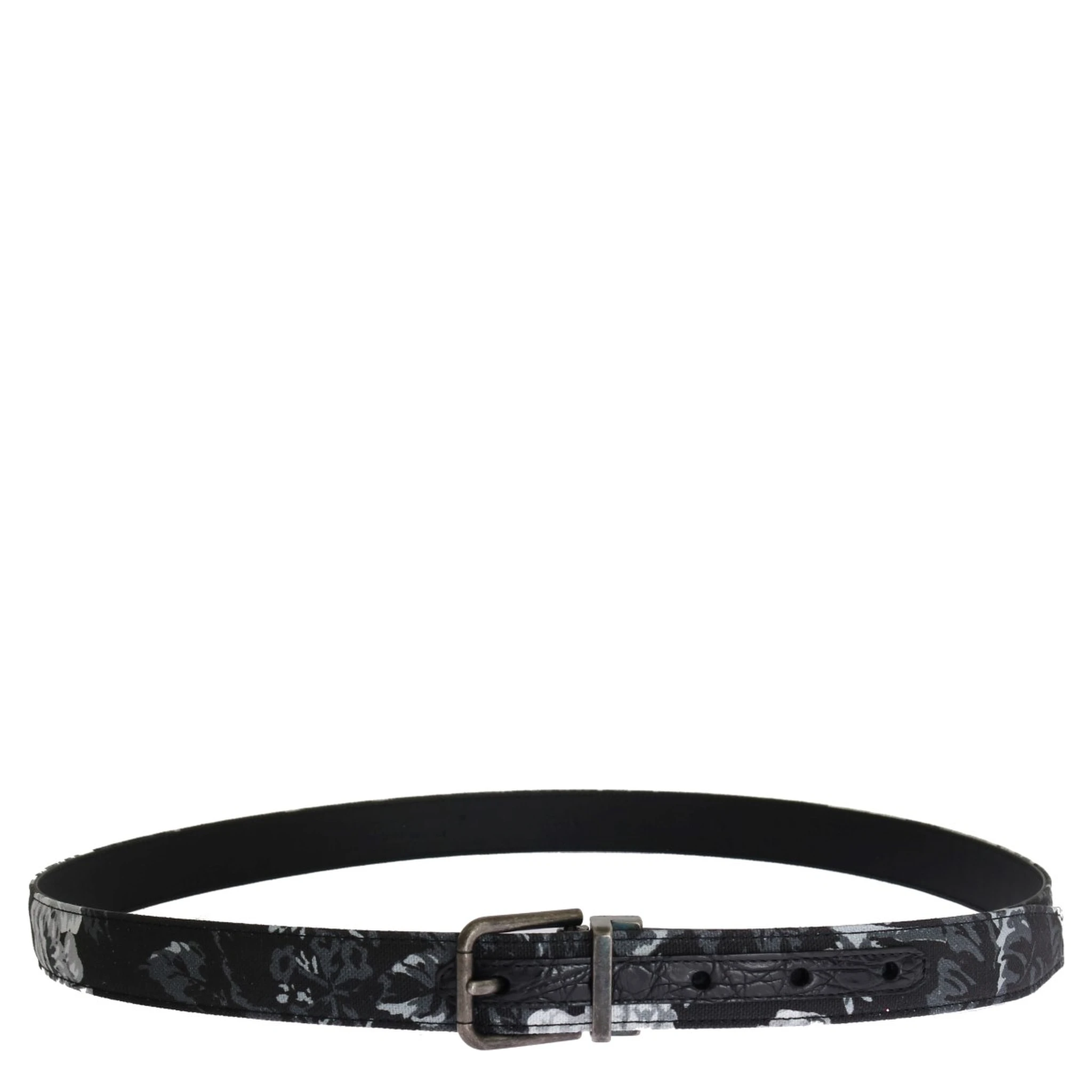 Black Cayman Linen Leather Belt