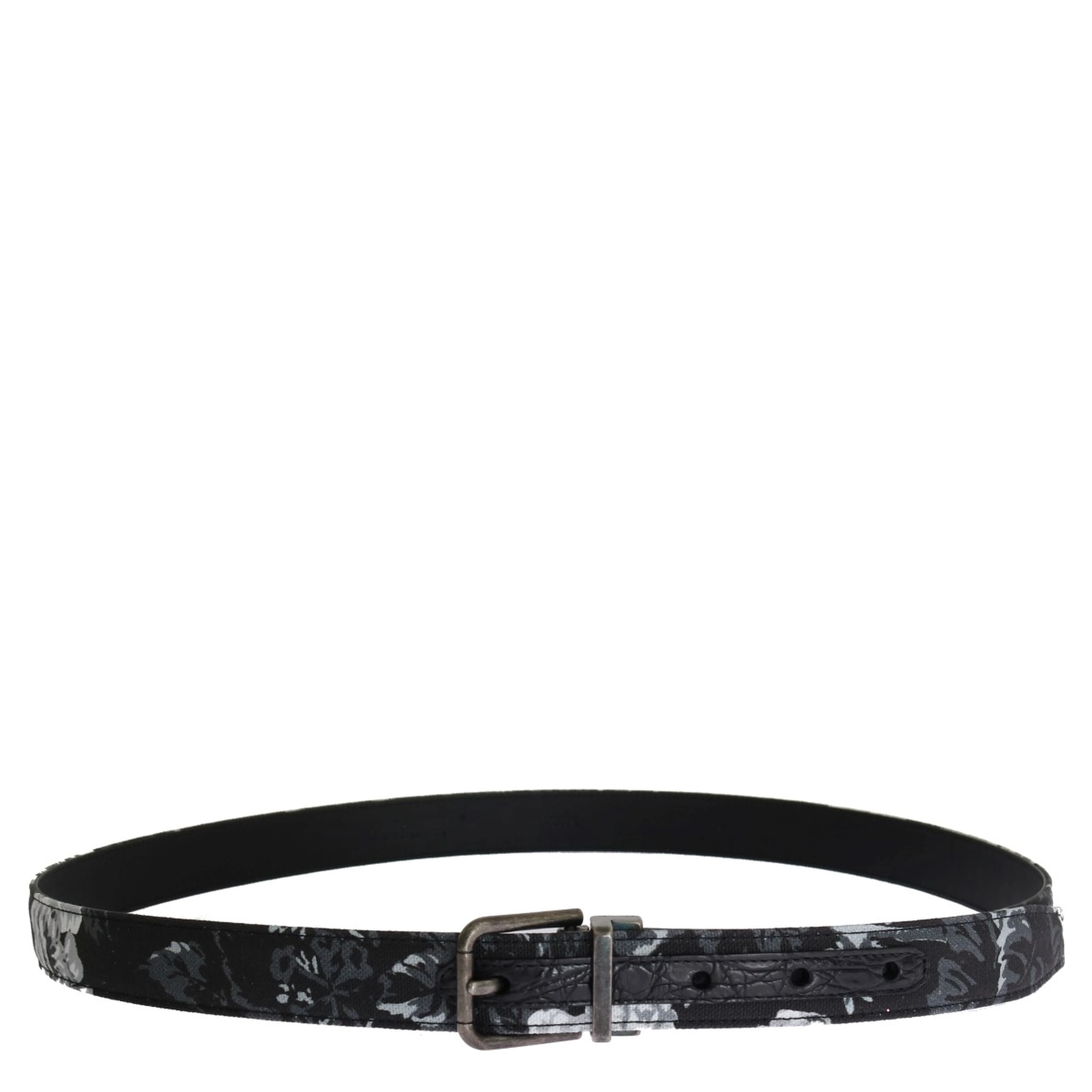 Black Cayman Linen Leather Belt