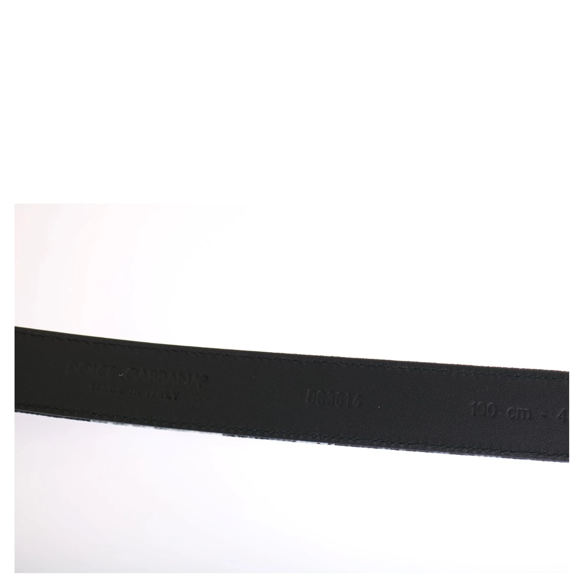 Black Cayman Linen Leather Belt