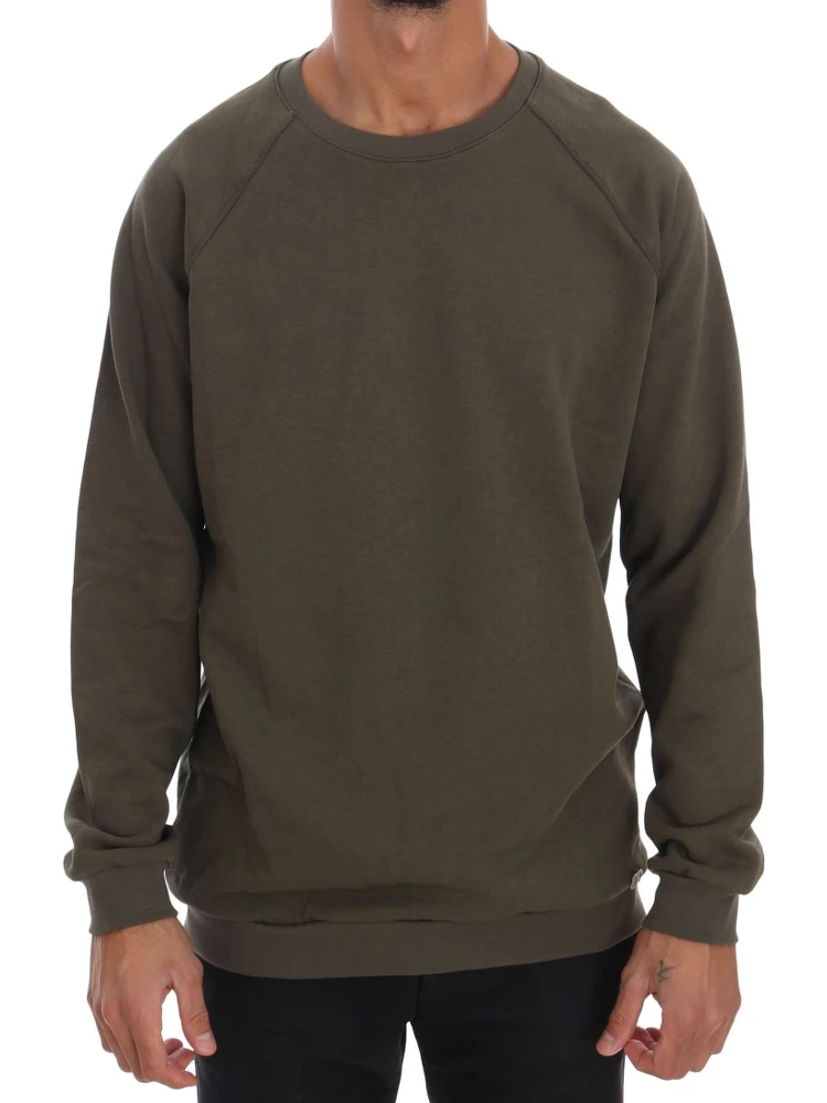Green Crewneck Cotton Sweater