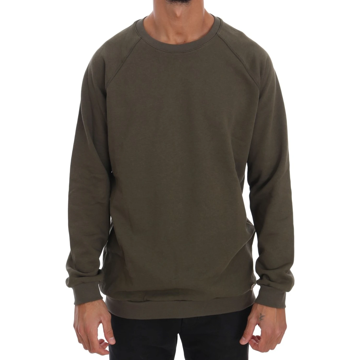 Green Crewneck Cotton Sweater