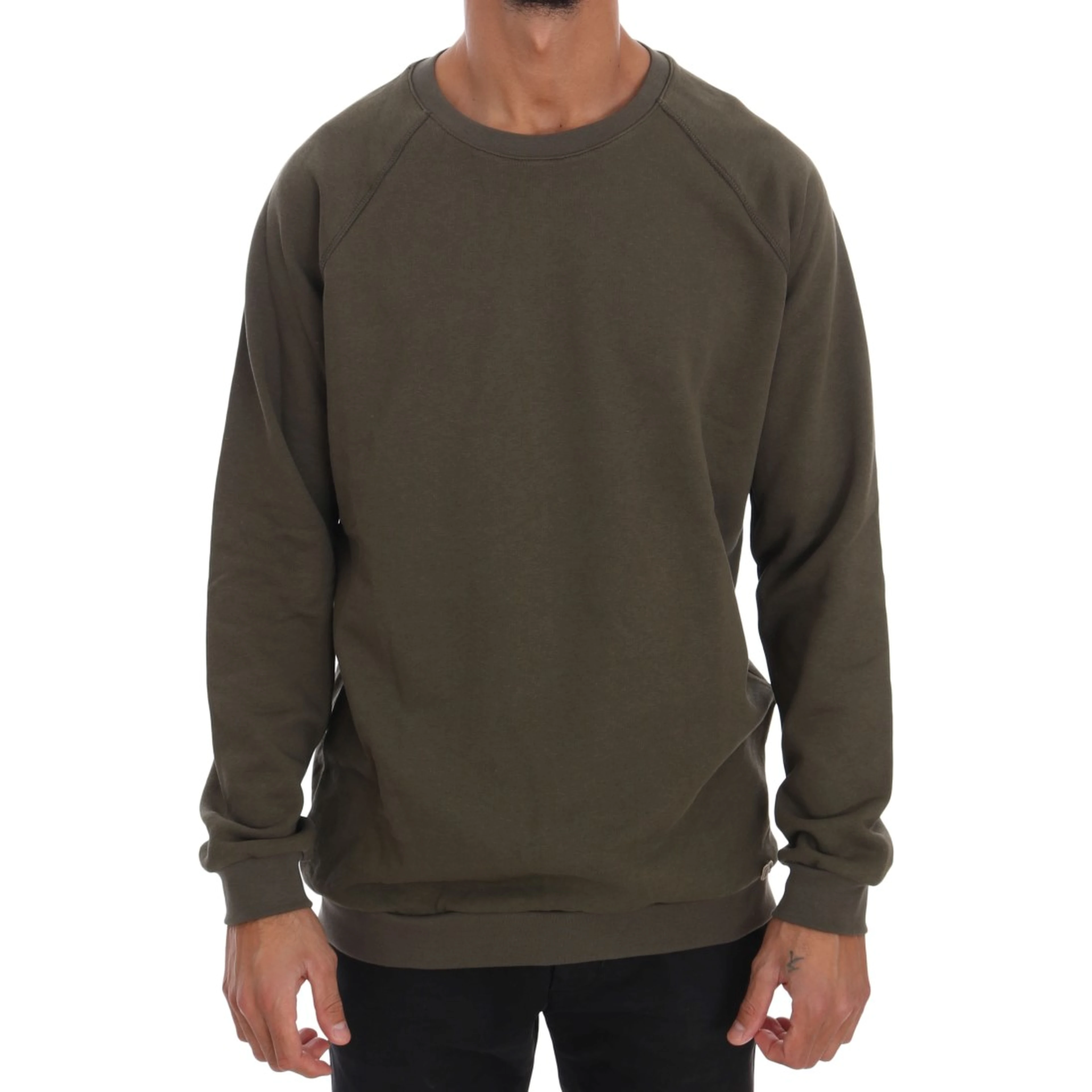 Green Crewneck Cotton Sweater