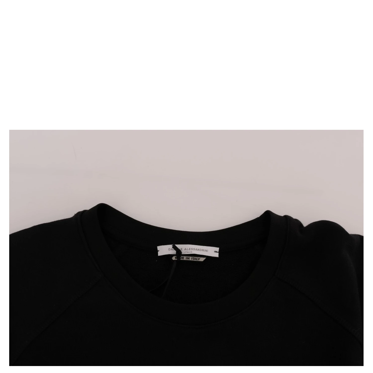Black Crewneck Cotton Pullover Sweater