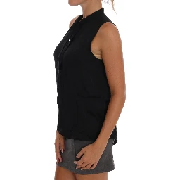 Black Sleeveless Viscose Blouse Top