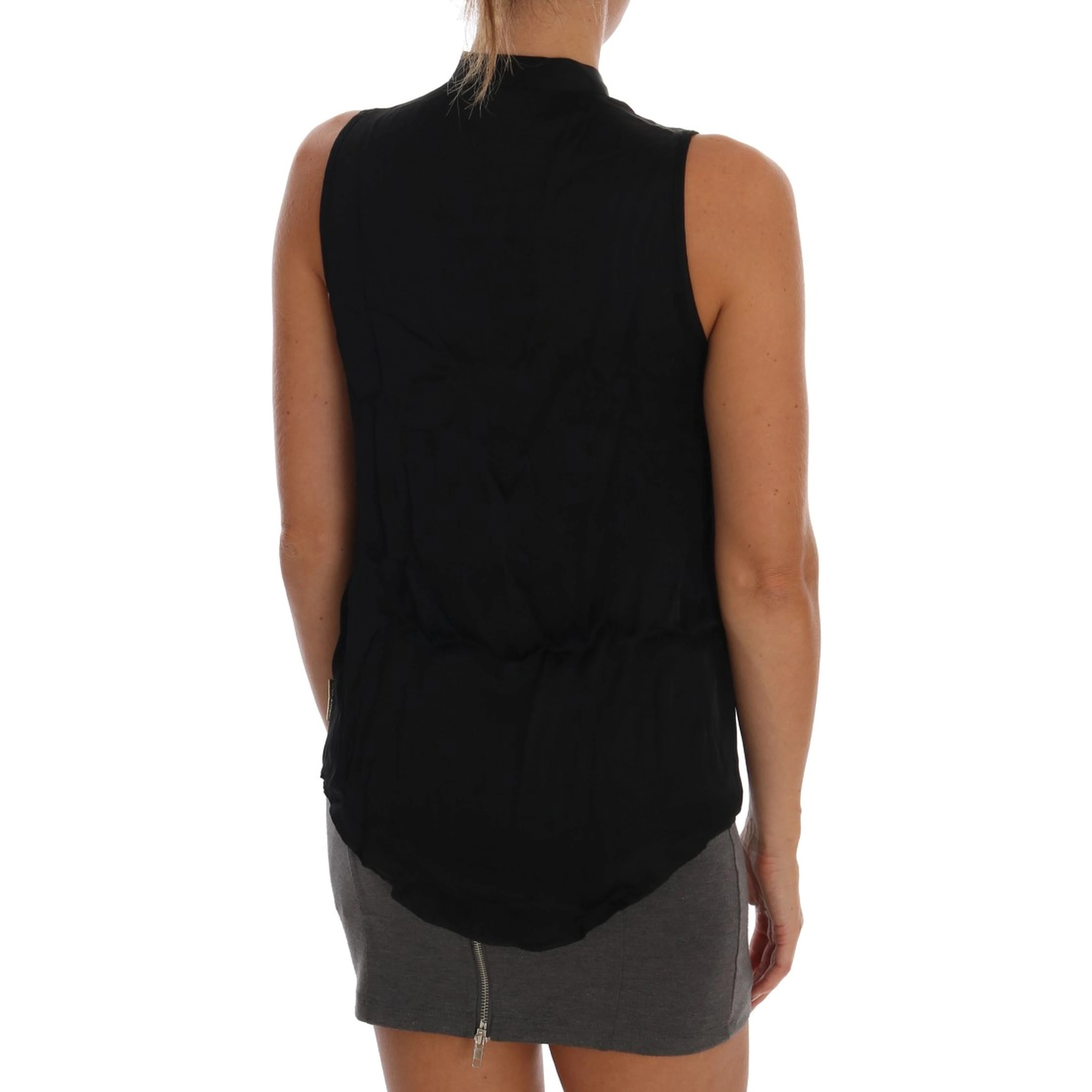 Black Sleeveless Viscose Blouse Top