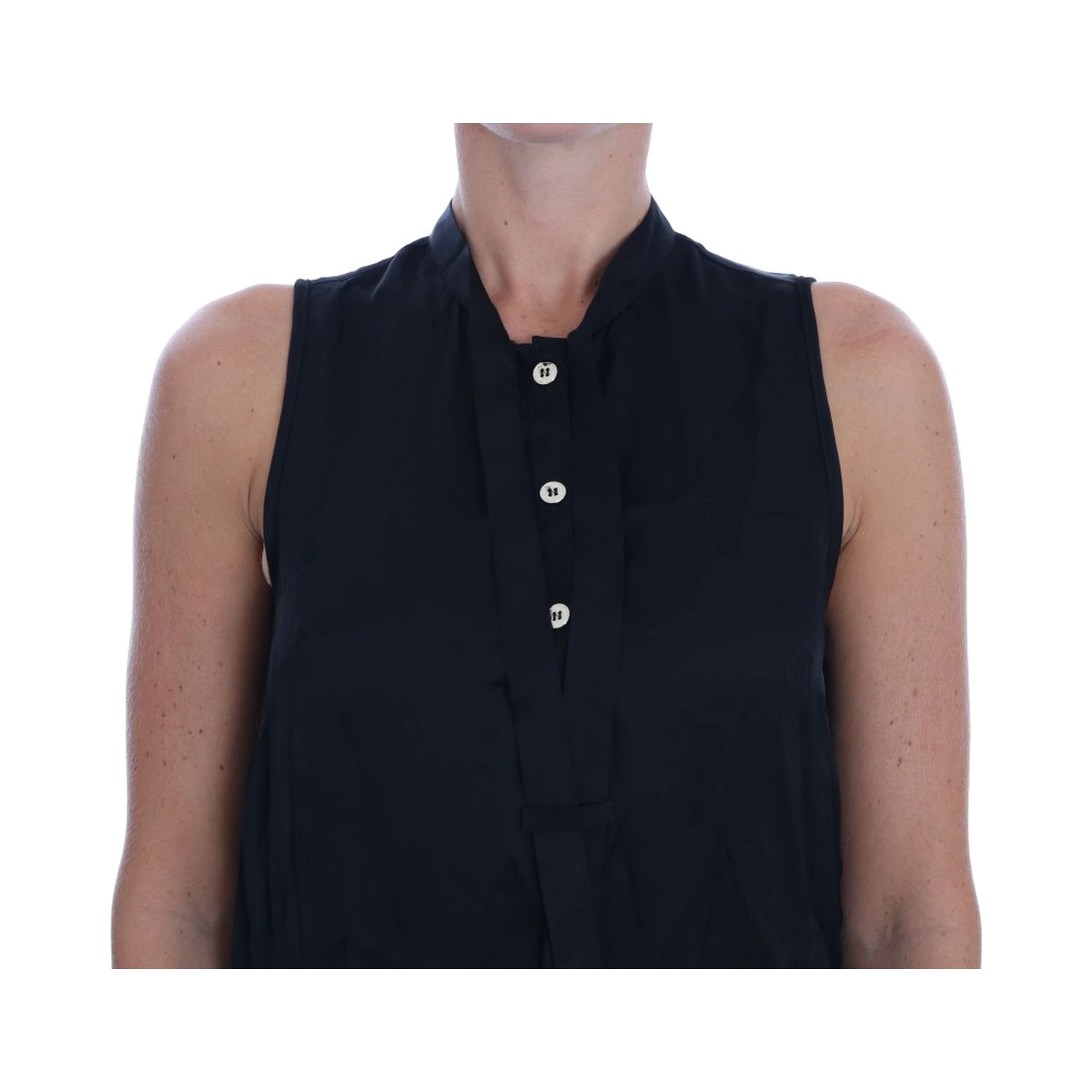 Black Sleeveless Viscose Blouse Top